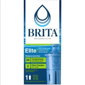 Brita Elite Water Replacement Filter Advance Carbon Core Pitcher Dispenser 2x yr